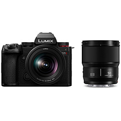 LUMIX S5II ダブルレンズキット ミラーレス一眼カメラ  ブラック DC-S5M2W ［ズームレンズ+単焦点レンズ］